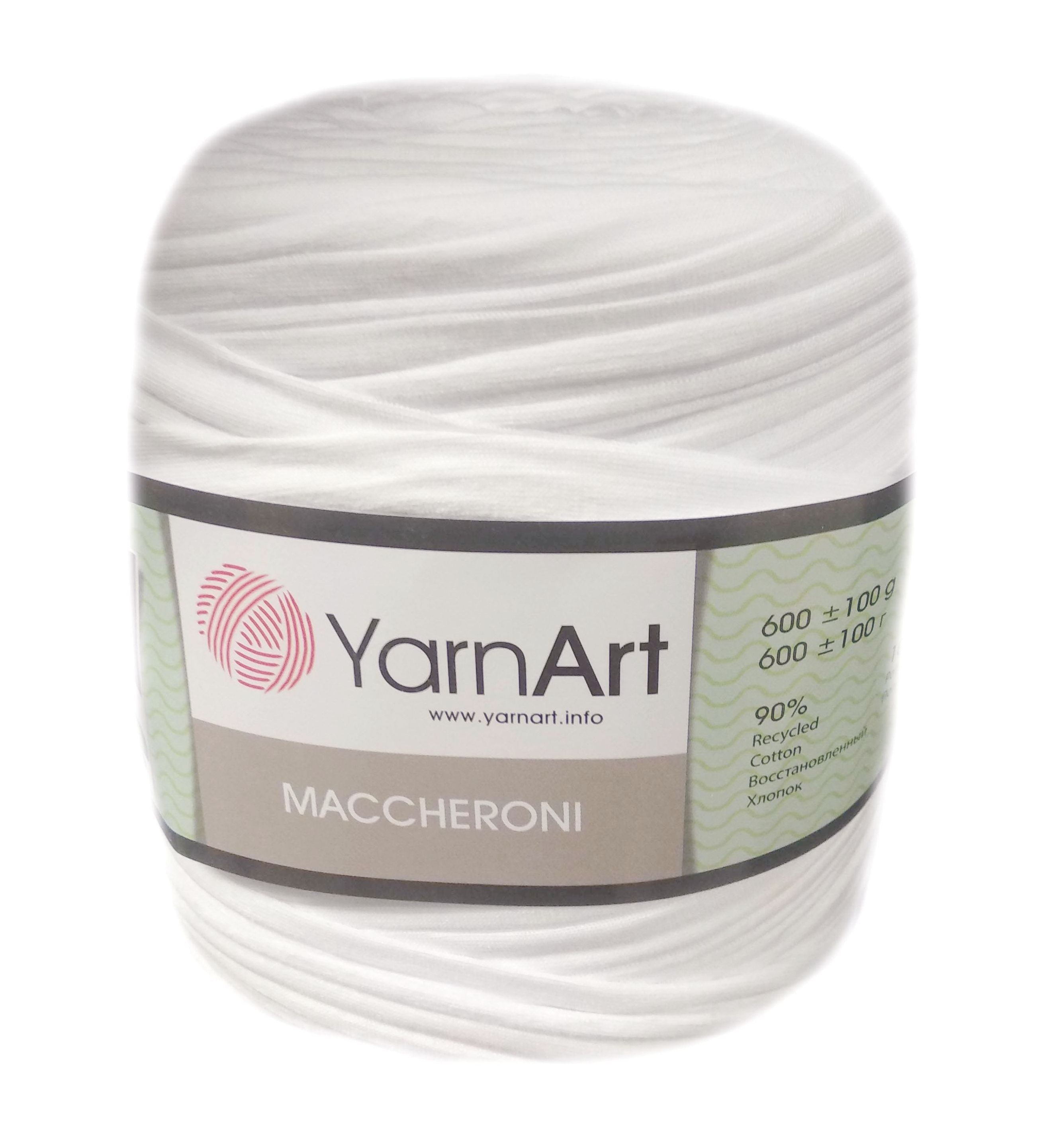 YarnArt MACCHERONI, fehér póló fonal.Tű 12-15 mm.