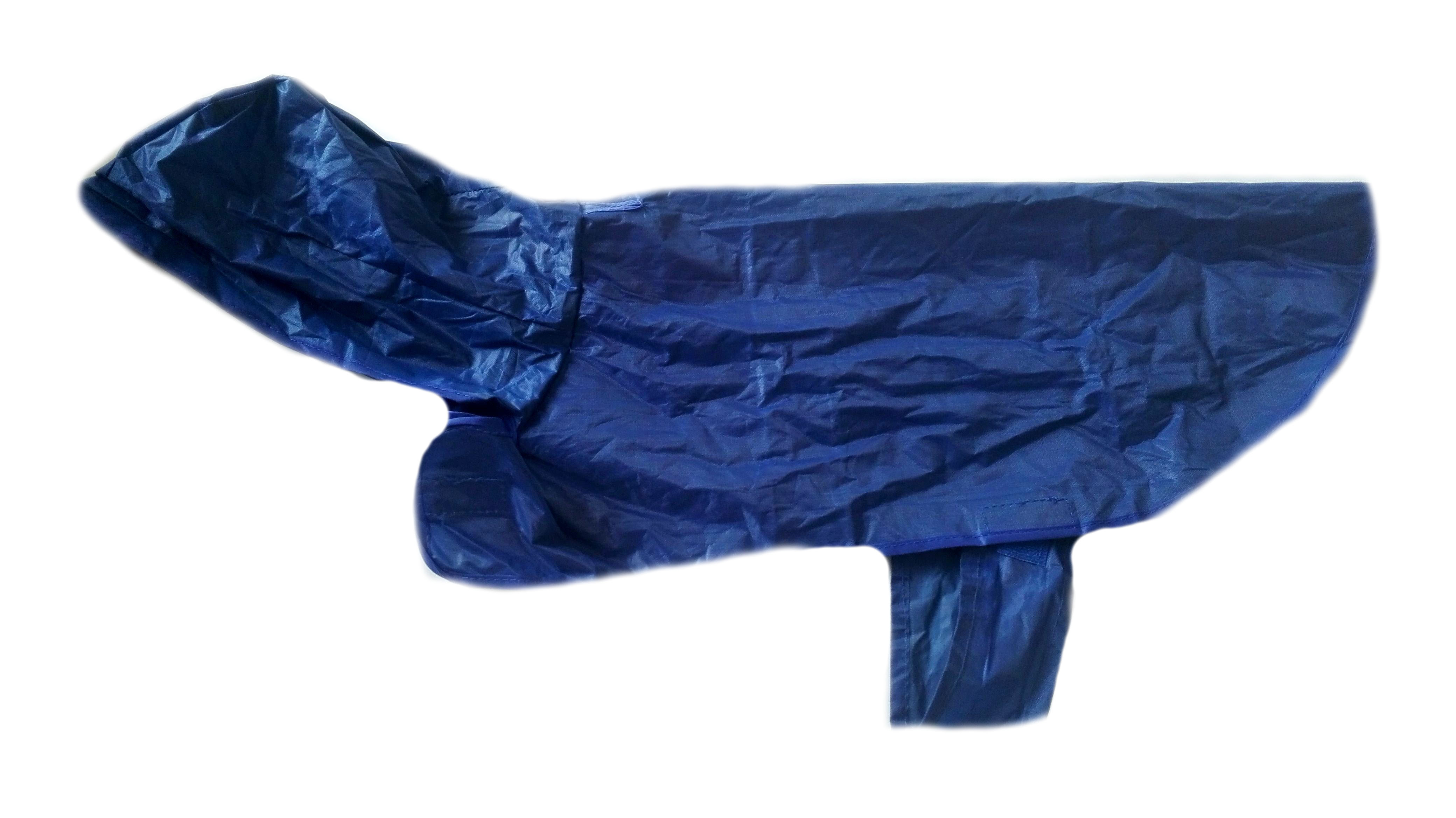 Kék kutyaruha, esőkabát. Háthossz 38 cm. 