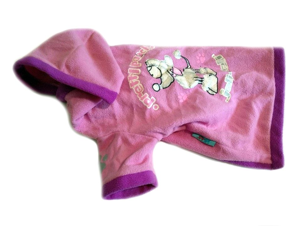 JELI DELI rózsaszín polár kutyaruha, pulóver. Háthossz 40 cm. 