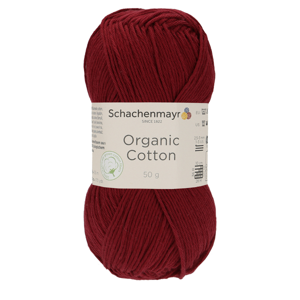 500 g Schachenmayr Organic Cotton 100% pamut fonal. 50 g 155 m.Tű 2,5-3 mm.00032