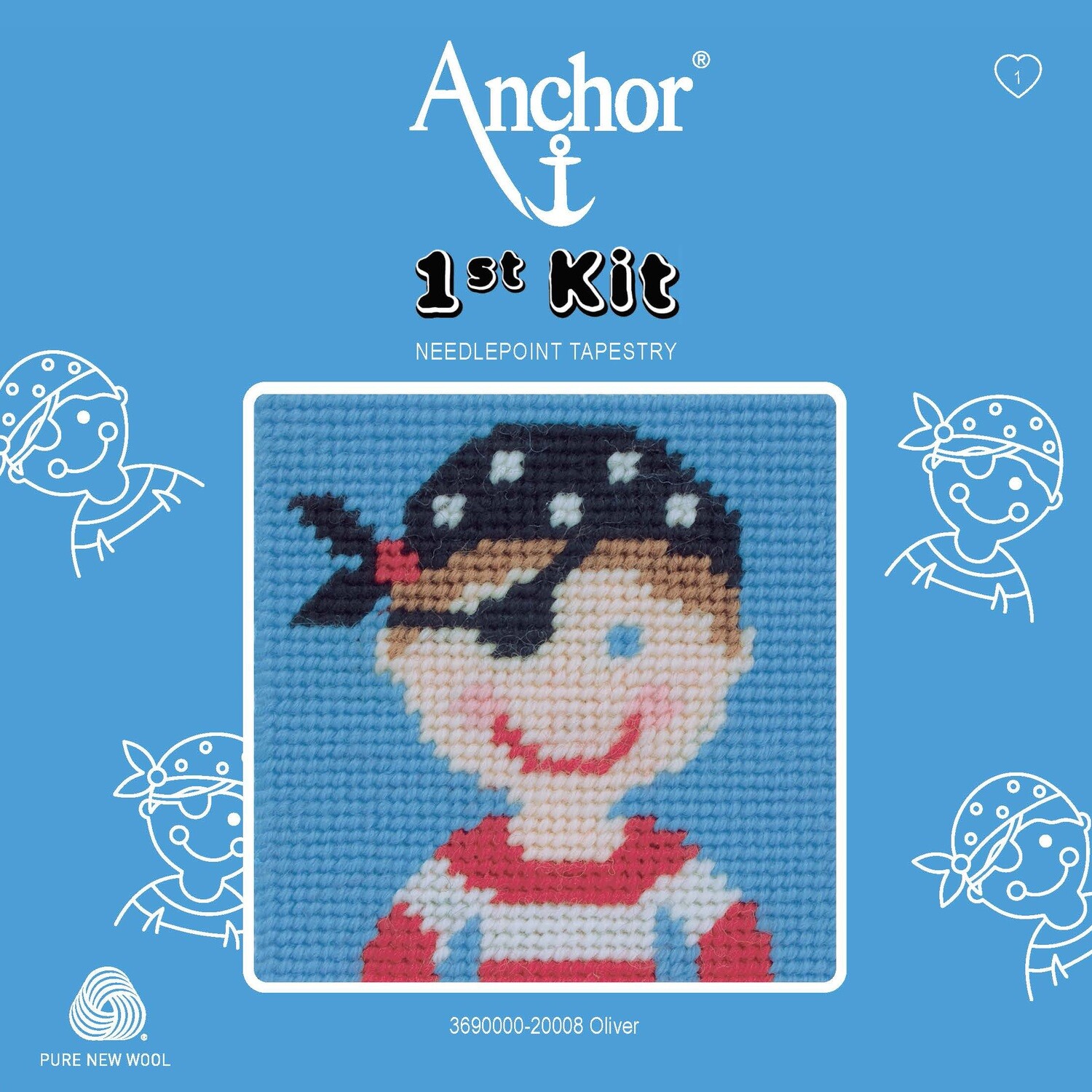 Anchor '1st Kit' gobelin hímzőkészlet gyerekeknek. Oliver kalózfiú 20008