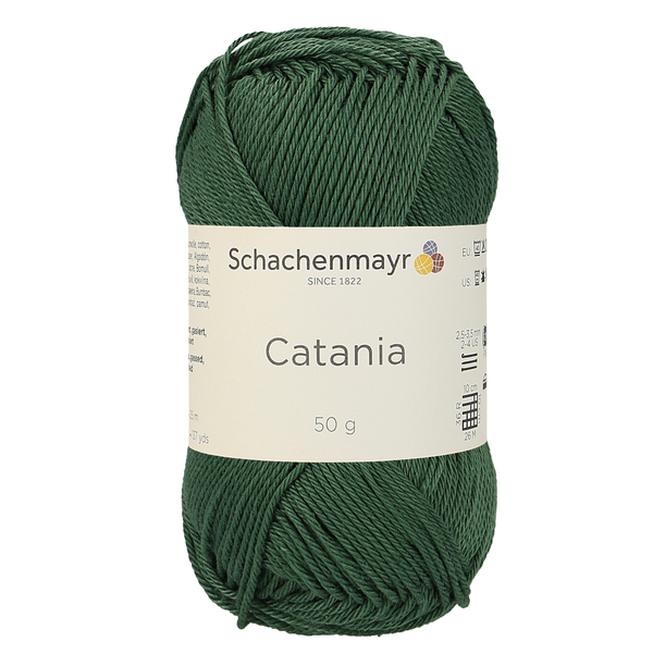 50 g Schachenmayr Catania 100% pamut fonal. Tű 2,5-3,5 mm. Fenyőzöld. 00419