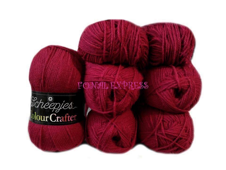 585 g SCHEEPJES COLOUR bordó 100 % premium akril fonal. Tű 4 mm.
