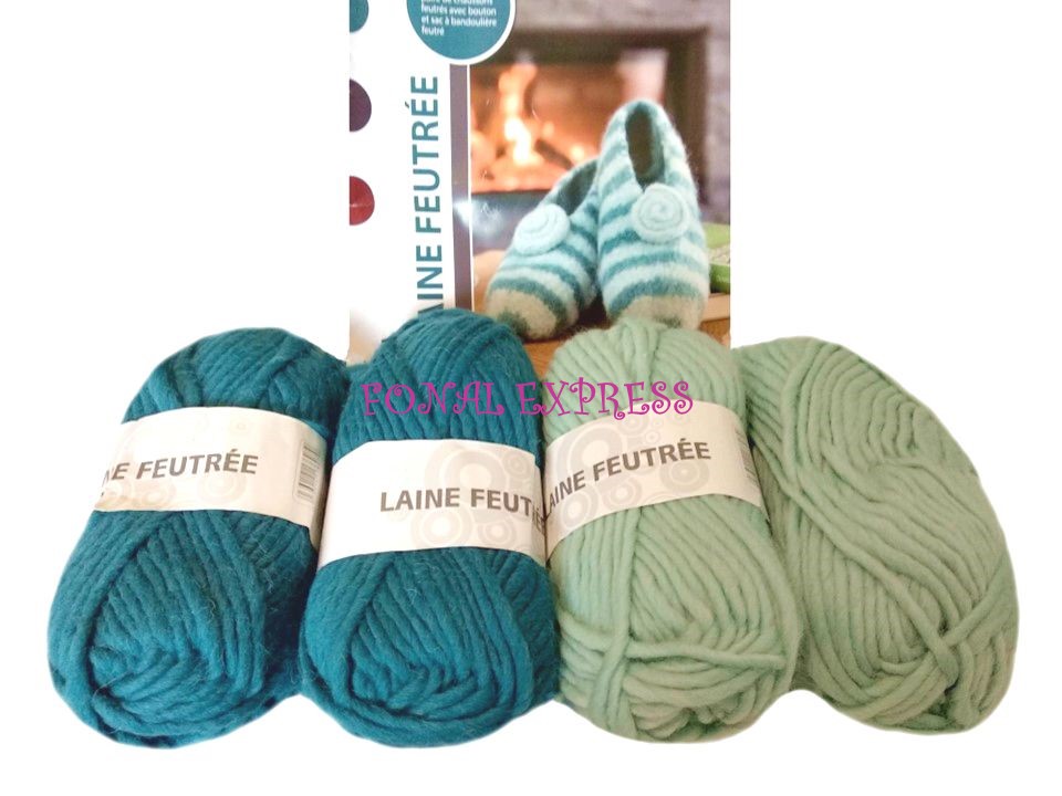 200 g LAINE FEUTRÉE 100% gyapjú fonal. Tű 8-9 mm.