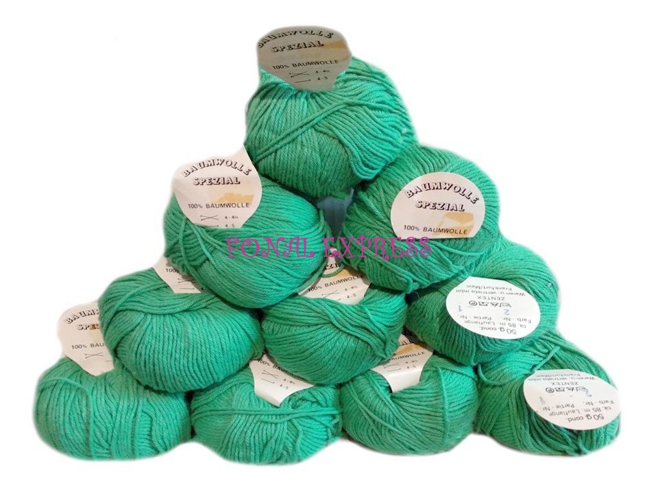 500 g BAUMWOLLE SPEZIAL zöld 100% pamut fonal. Tű 4-5 mm. 
