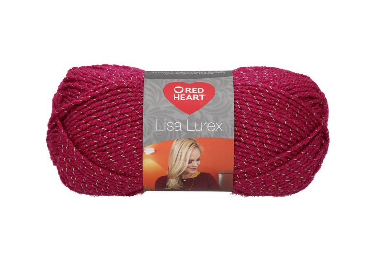 500 g 10 db Red Heart Lisa Lurex 97% akril 3% poliészter. Tű 4-4,5 mm. Ciklámen.