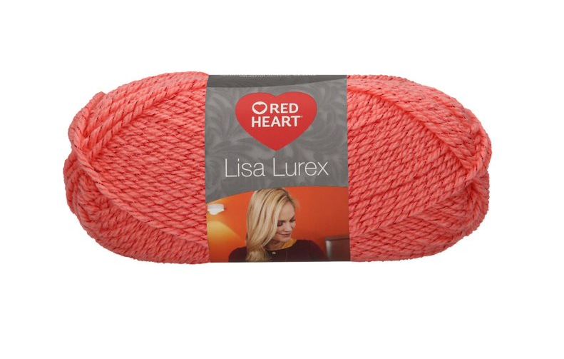 500 g 10 db Red Heart Lisa Lurex 97% akril 3% poliészter. Tű 4-4,5 mm. Coral 016