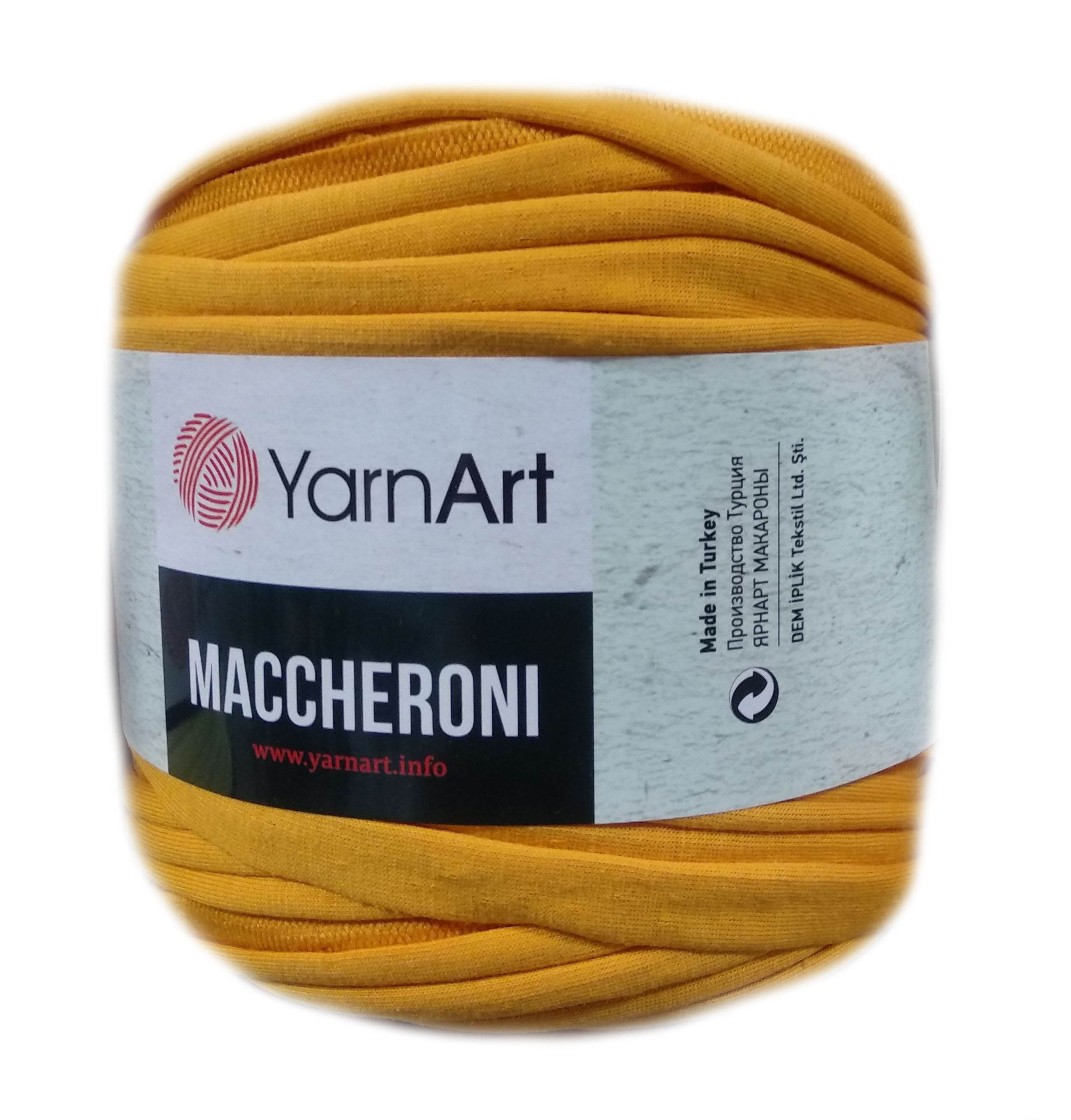 YarnArt MACCHERONI, napsárga póló fonal.Tű 12-15 mm.
