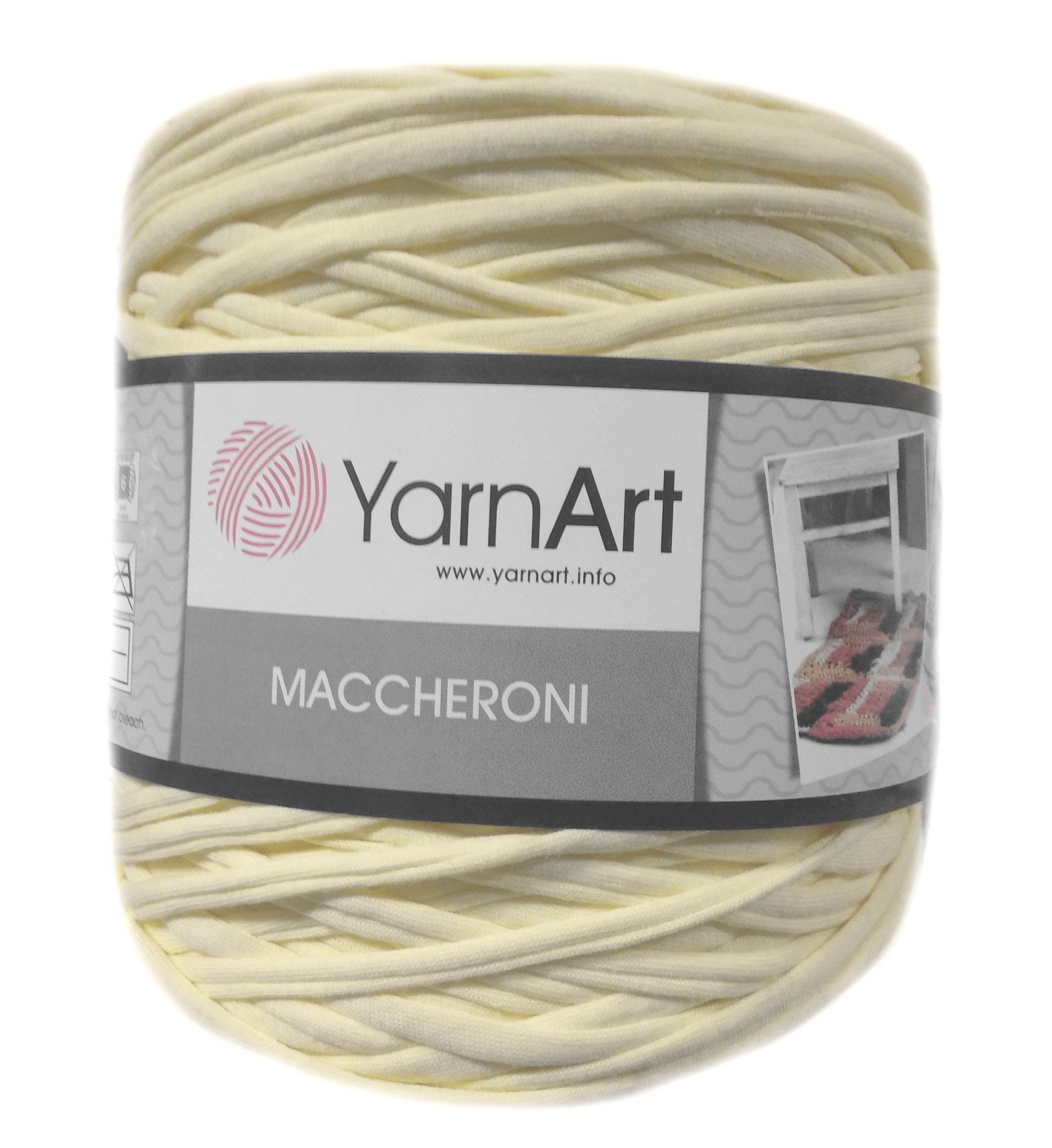 YarnArt MACCHERONI, halványsárga/vajszínű póló fonal.Tű 12-15 mm.