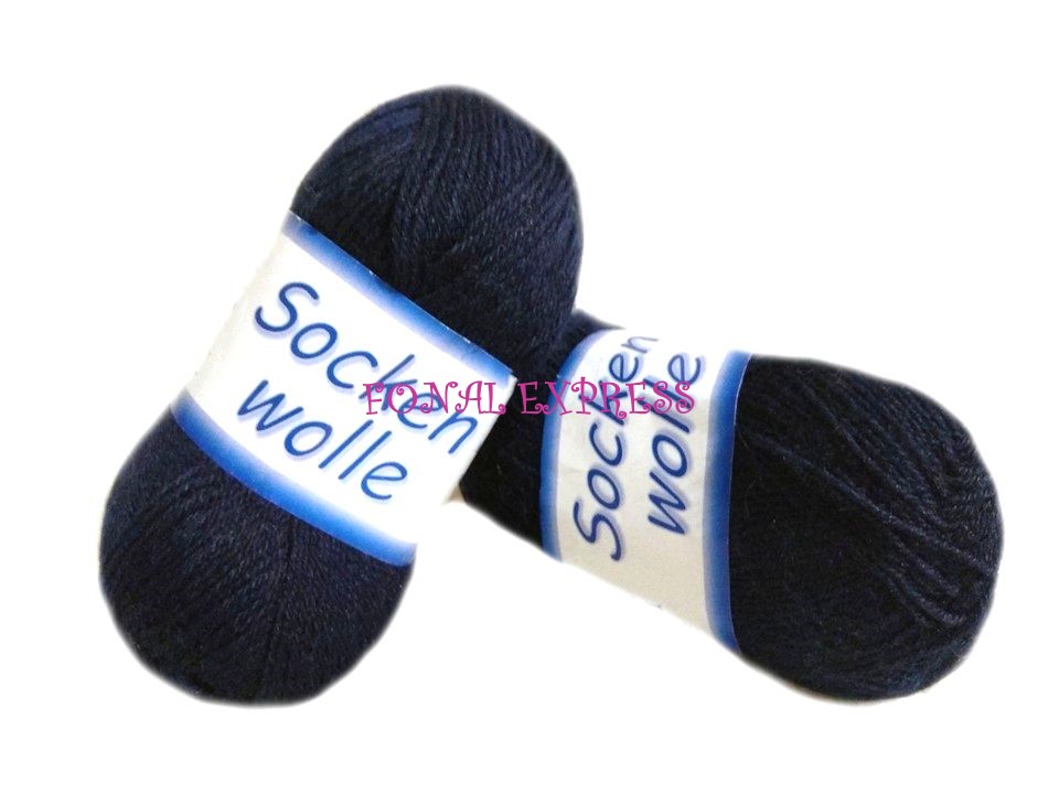 100 g SOCKEN WOLLE kék gyapjú zoknikötő fonal. Tű 2,5-3 mm.