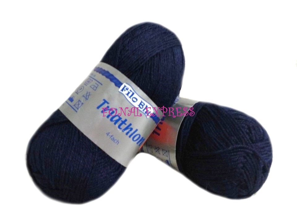 100 g FILO BLU TRIATHLON kék gyapjú zoknikötő fonal. Tű 2,5-3 mm.