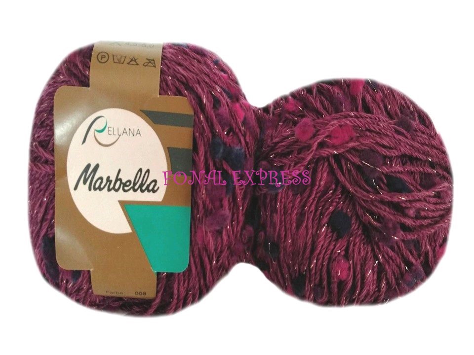 100 g MARBELLA pamut akril viscose fonal. Tű 4,5-5 mm. 