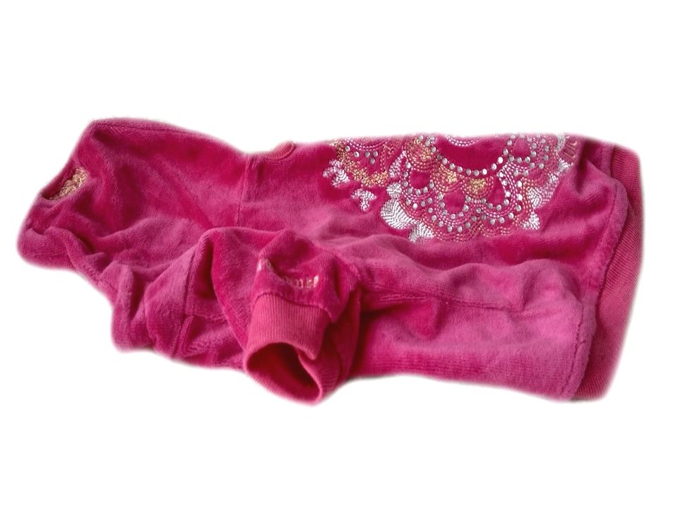 Rózsaszín/pink strasszos kutyaruha, pulóver. Háthossz 25 cm. 