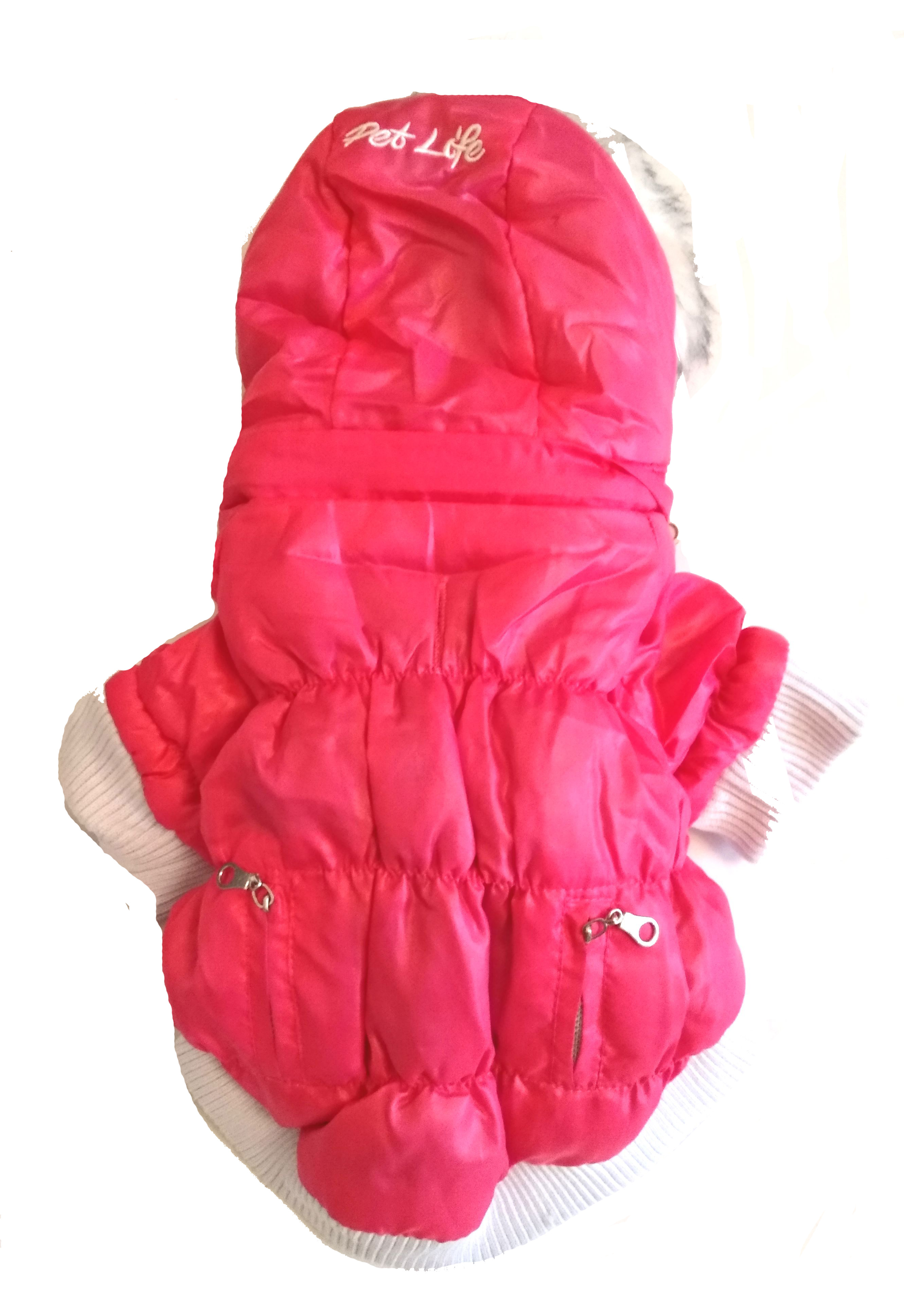 PETLIFE rózsaszín kutyaruha, kabát. Háthossz 25 cm. 