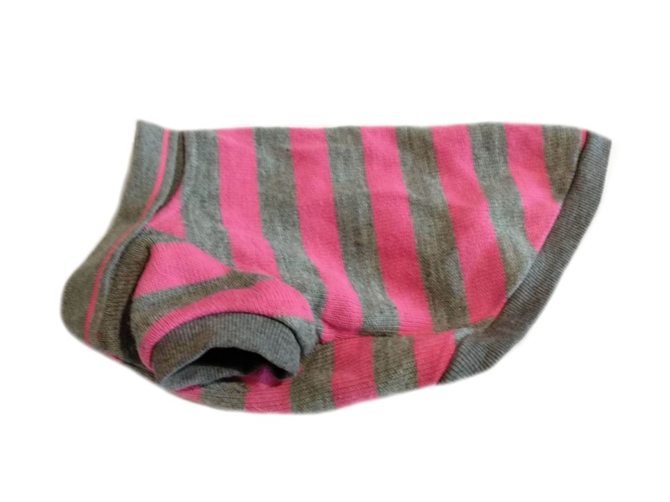 Rózsaszín kötött kutyaruha, pulóver. Háthossz 26 cm. 