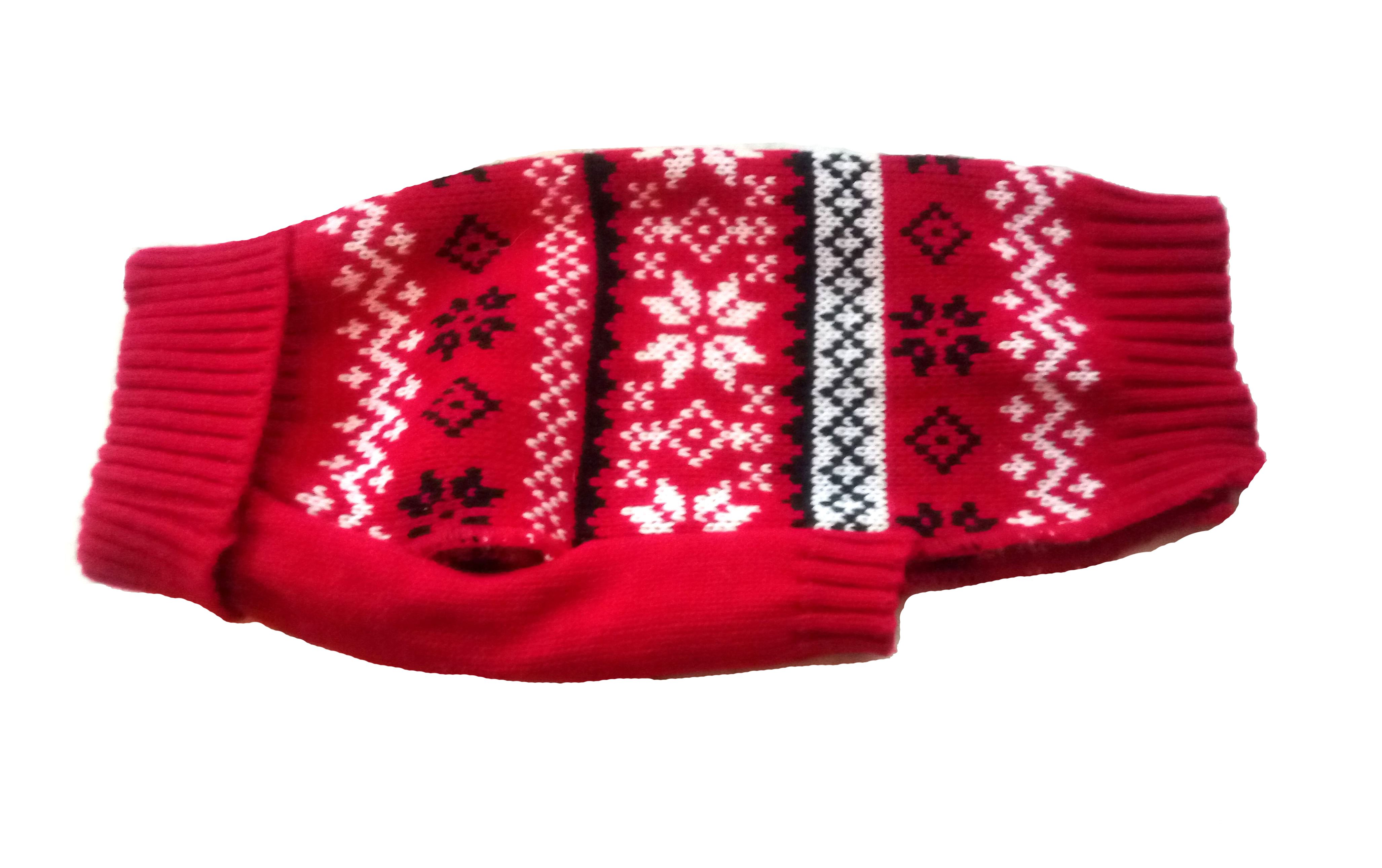 Kötött kutyaruha, pulóver. Háthossz 31 cm. 