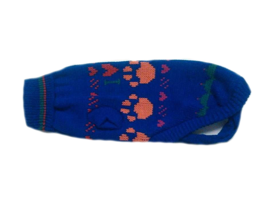 ÚJ kötött kutyaruha, pulóver. Háthossz 34 cm. 