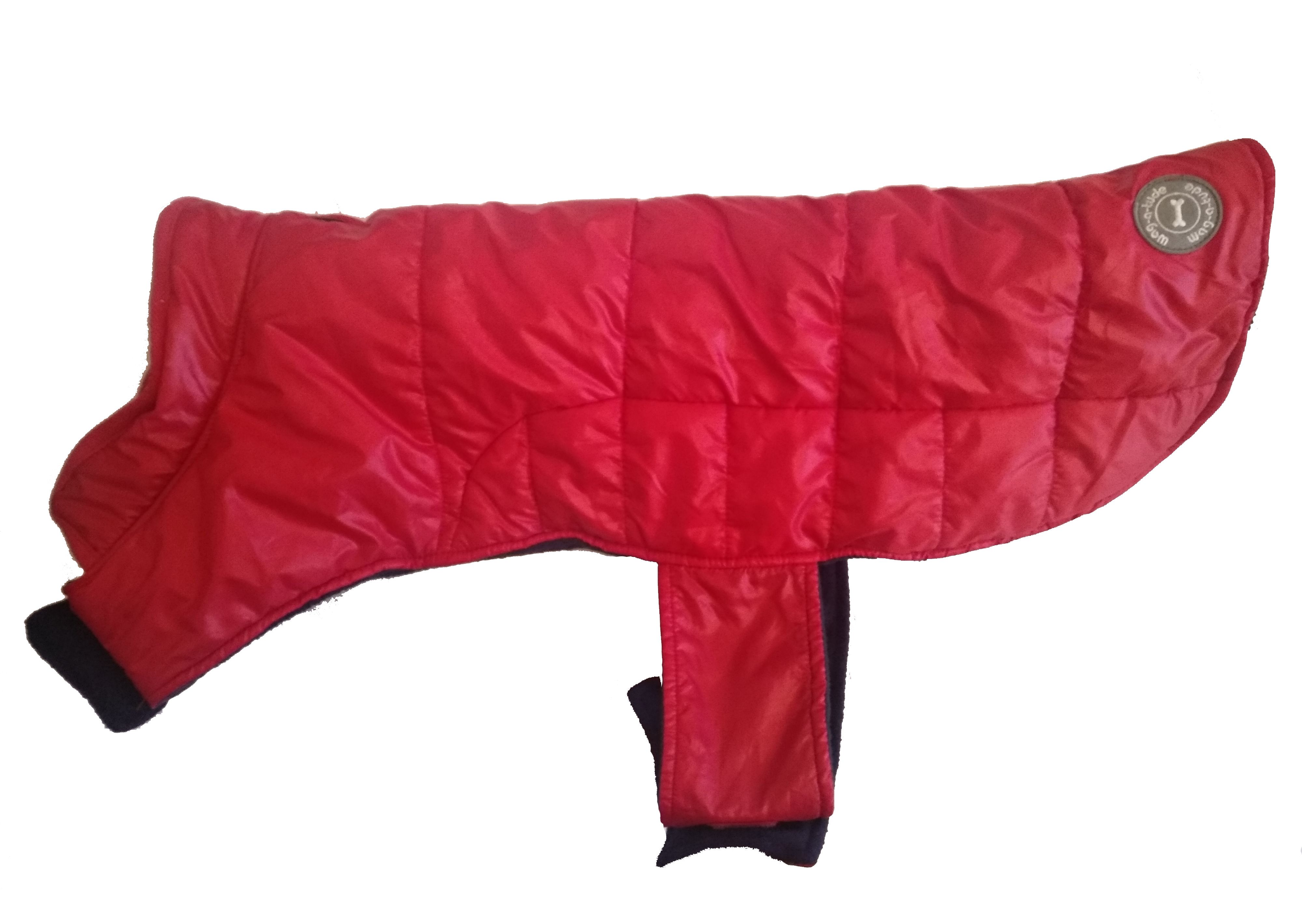 WAG-A-TUDE piros kutyaruha, hátvédő. Háthossz 46 cm. 