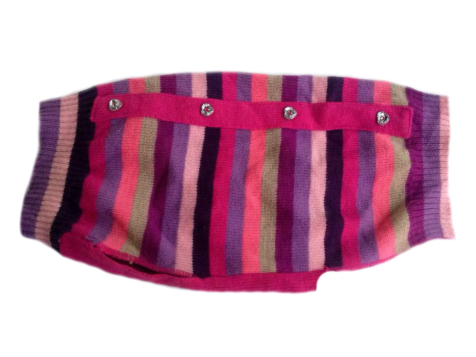 WAG-A-TUDE rózsaszín kötött kutyaruha, pulóver. Háthossz 48 cm. 