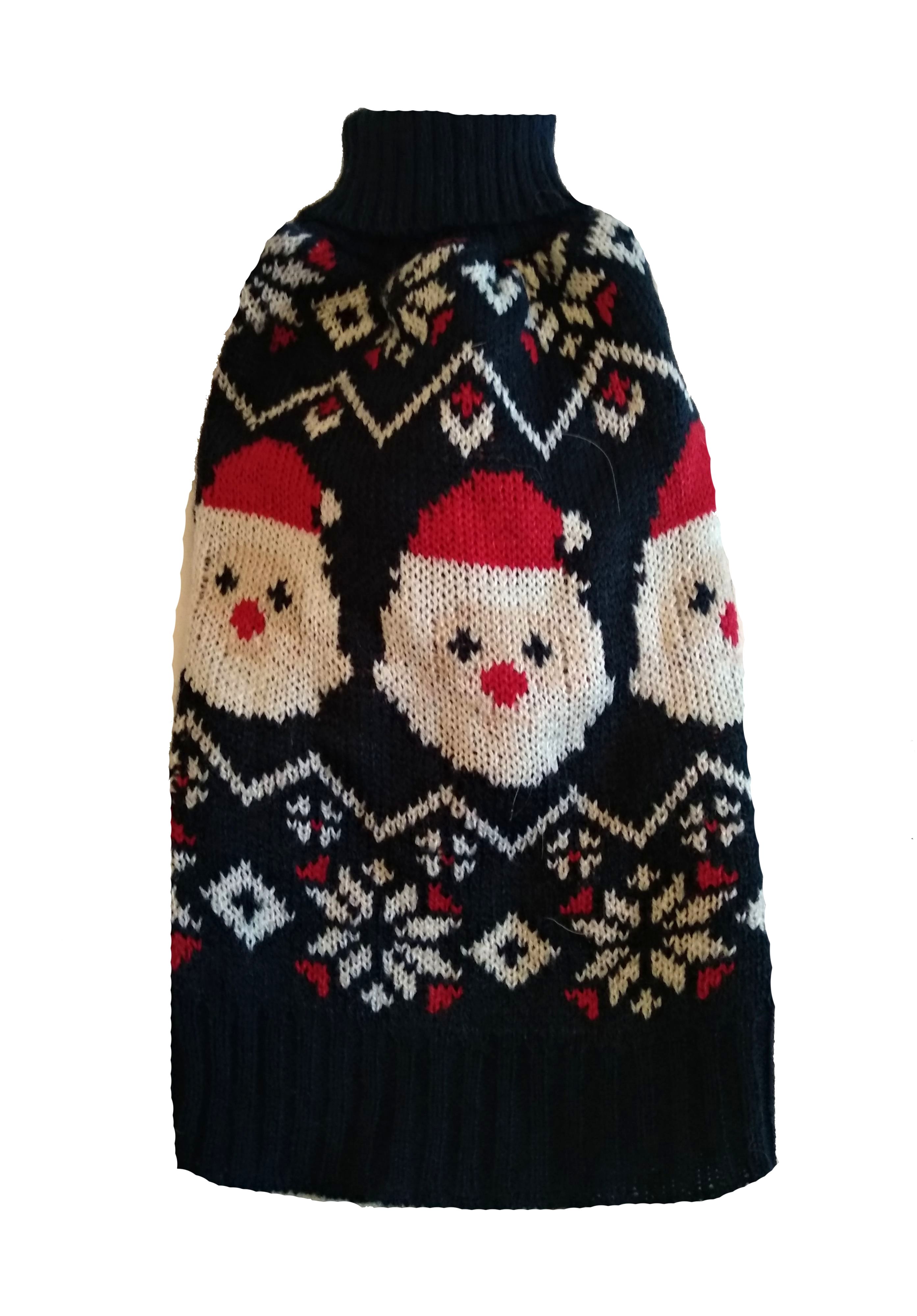 Karácsonyi kutyaruha, kötött pulóver. Háthossz 20 cm. 