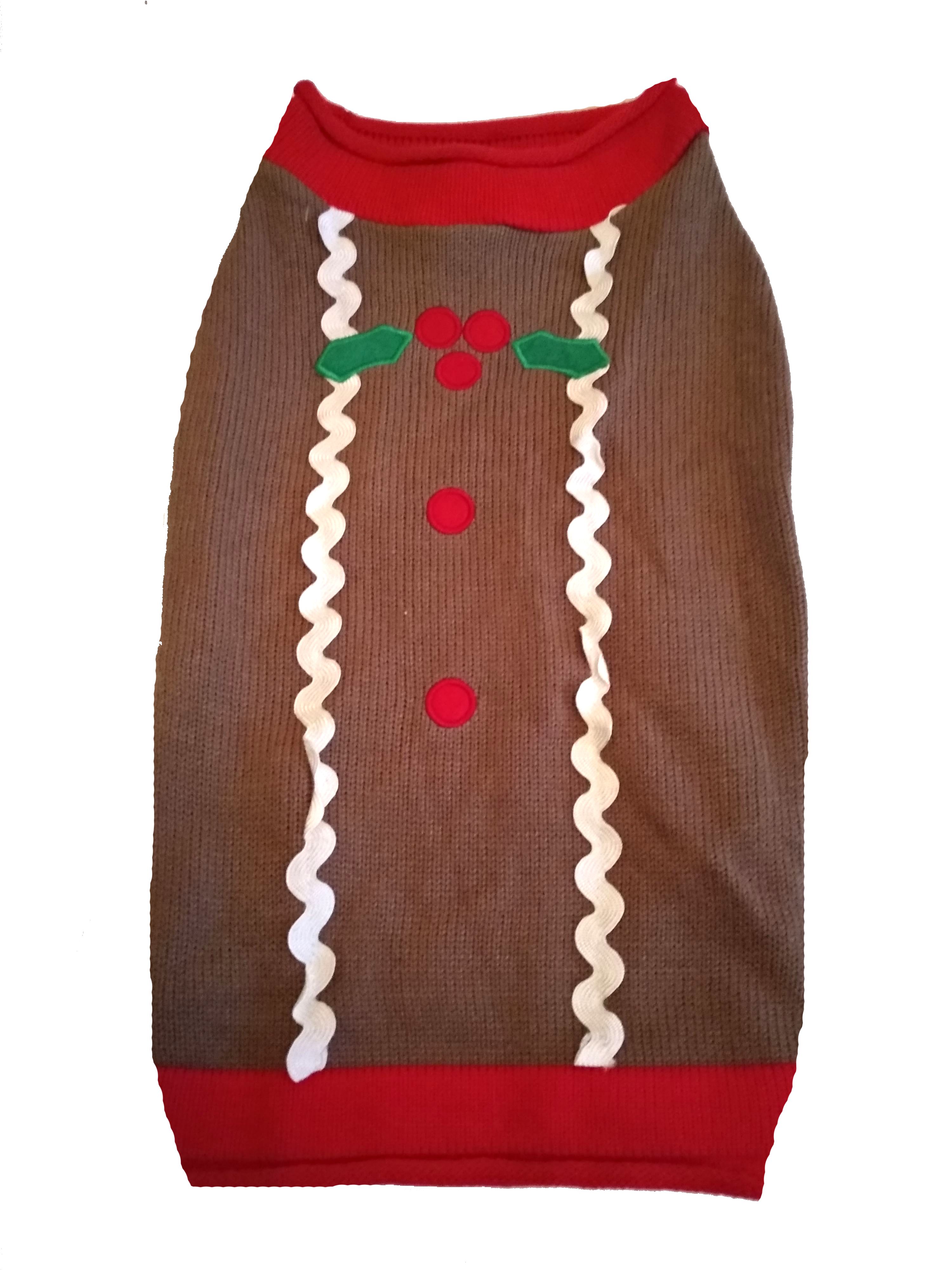 Karácsonyi kutyaruha, kötött pulóver. Háthossz 35 cm. 