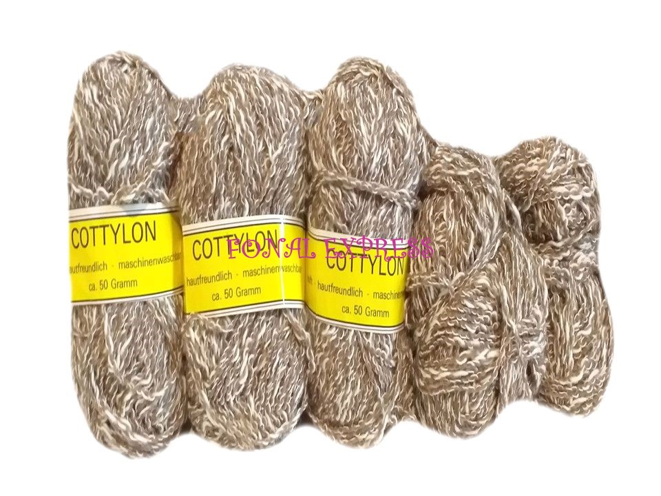 225 g COTTYLON barna melíros pamut akril fonal. Tű 3,5-4 mm. 