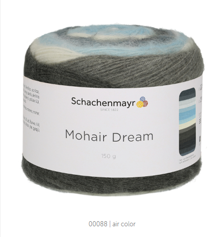 900 g 6 db Schachenmayr Mohair Dream 84% akril 8% mohair 8% gyapjú. Tű 3,5-4. 88