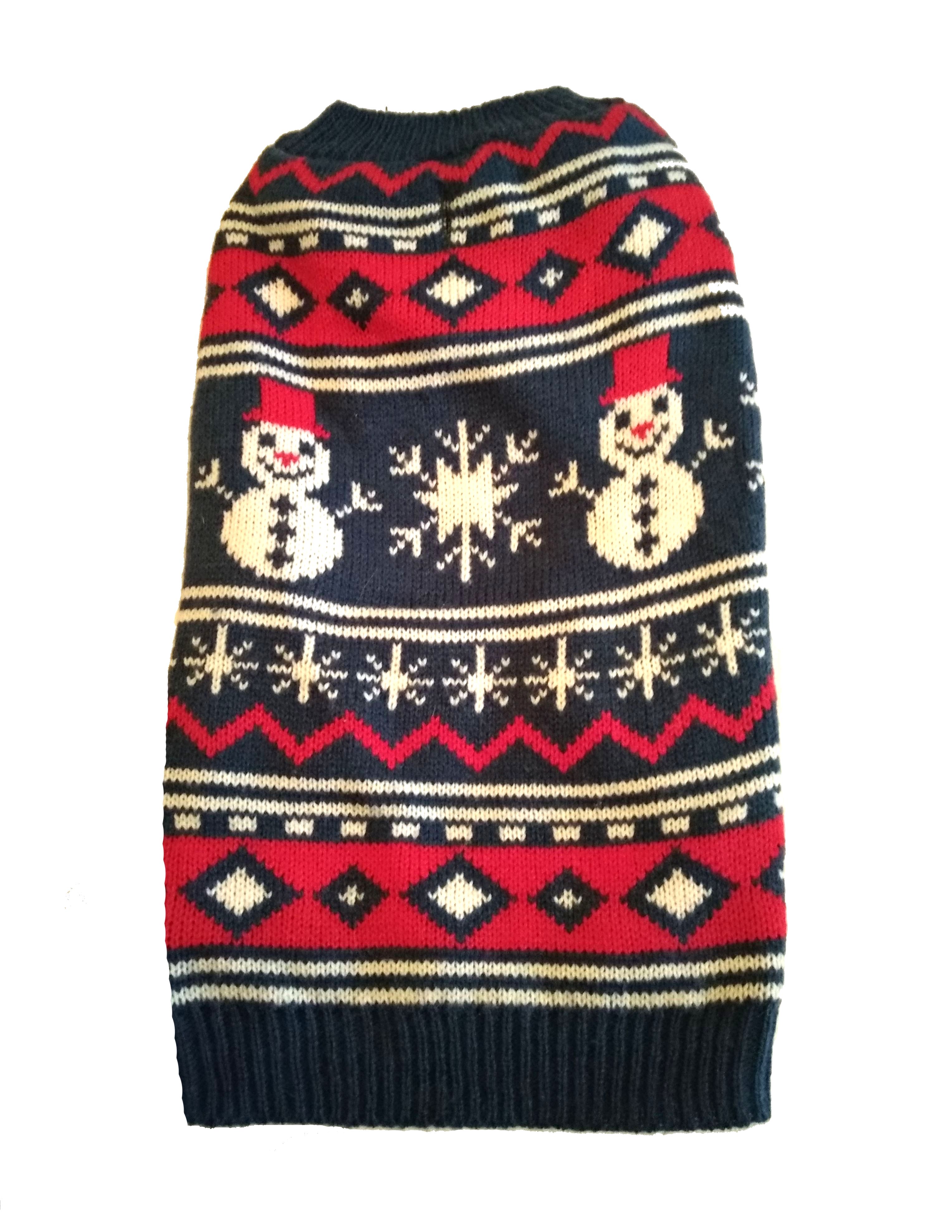 Karácsonyi kutyaruha, kötött pulóver. Háthossz 33 cm. 