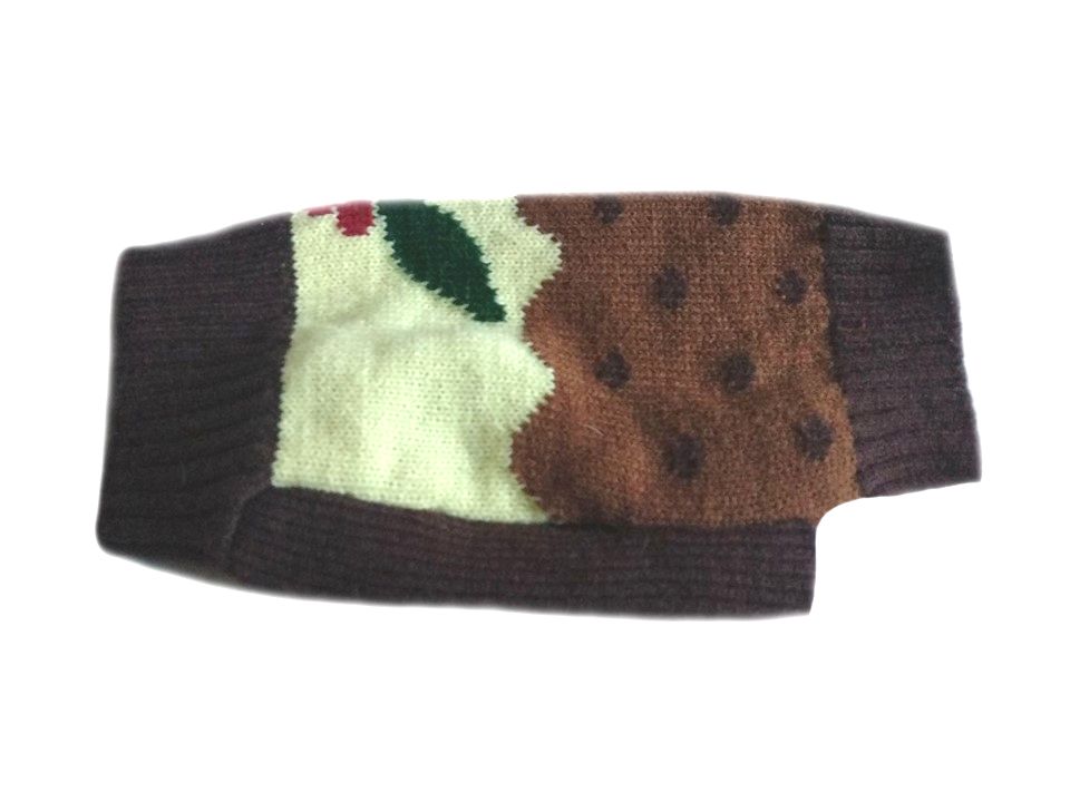 Karácsonyi kutyaruha, kötött pulóver. Háthossz 22 cm. 