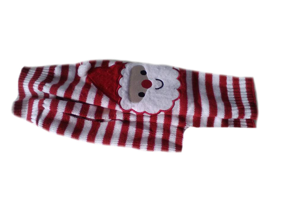 Karácsonyi kutyaruha, kötött pulóver. Háthossz 36 cm. 