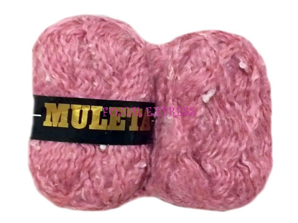 100 g MULETA rózsaszín tweed akril viscose gyapjú fonal. Tű 4,5-5 mm. 