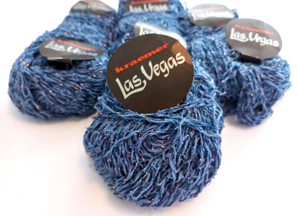 375 g Las Vegas kék pamut viszkóz fonal. 50 g 90 m. Tűméret 4,5-5 mm. 