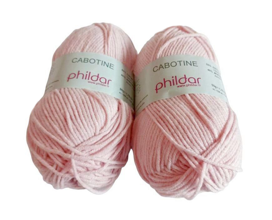 100 g Phildar Cabotine rózsaszín 55% pamut 45% premium akril fonal. Tű 3-3,5 mm. 