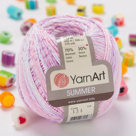 400 g 4 db YarnArt SUMMER 70% pamut 30% viscose. Tű 3,5 mm. Szín134