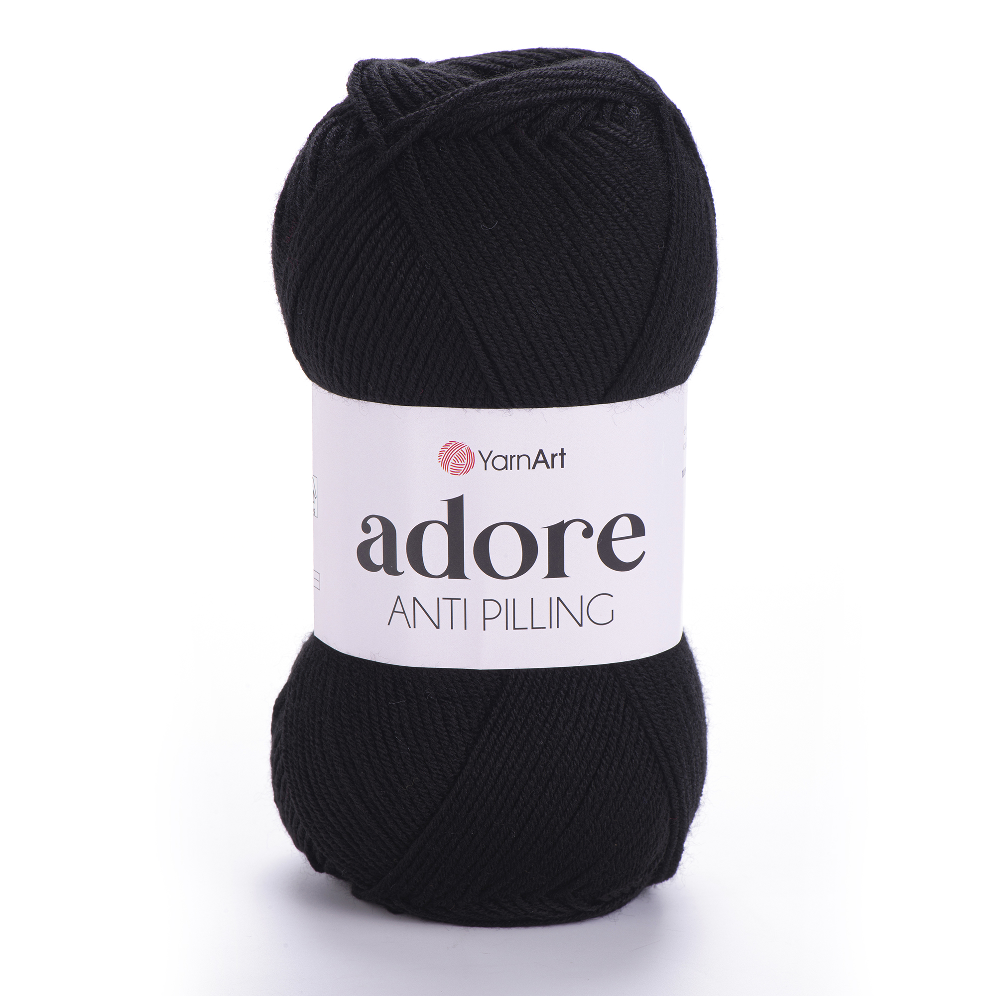 500 g 5 db YarnArt ADORE 100% anti pilling akril fonal. Tű 4 mm. Szín 354.Fekete