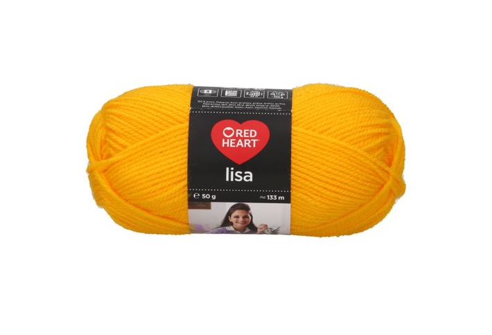 500 g 10 db Red Heart Lisa 100% akril fonal. Tű 4-4,5 mm. Sárga 00184.