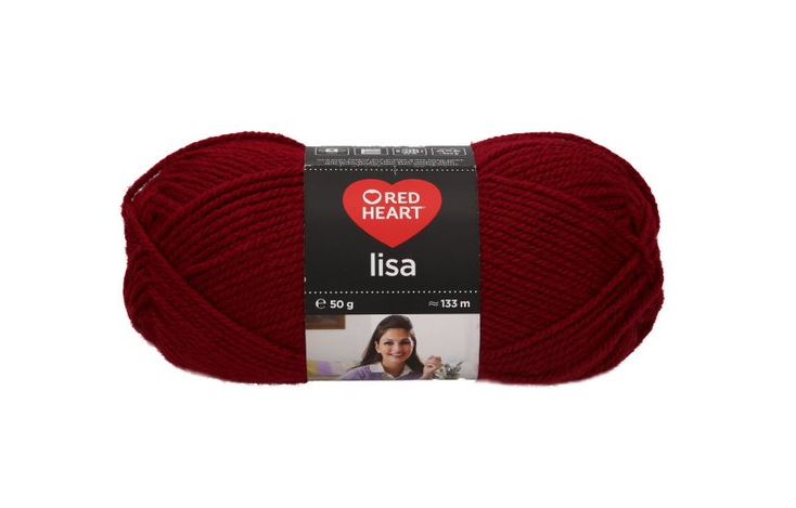 500 g 10 db Red Heart Lisa 100% akril fonal. Tű 4-4,5 mm. Borvörös 08222.