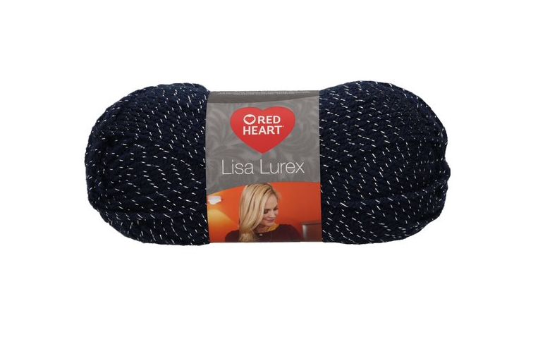 500 g 10 db Red Heart Lisa Lurex akril poliészter. Tű 4-4,5. Fekete arany 0011