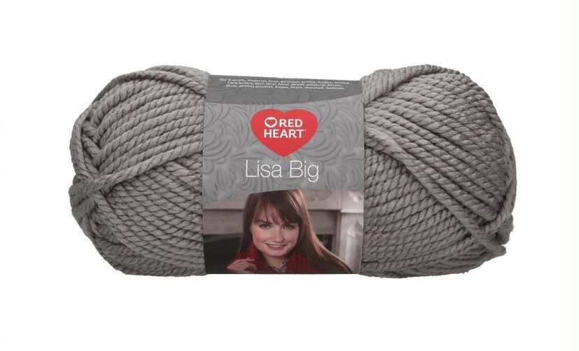 1 kg 5 db Red Heart Lisa Big 100% akril fonal. Tű 10 mm. Szürke 00198.