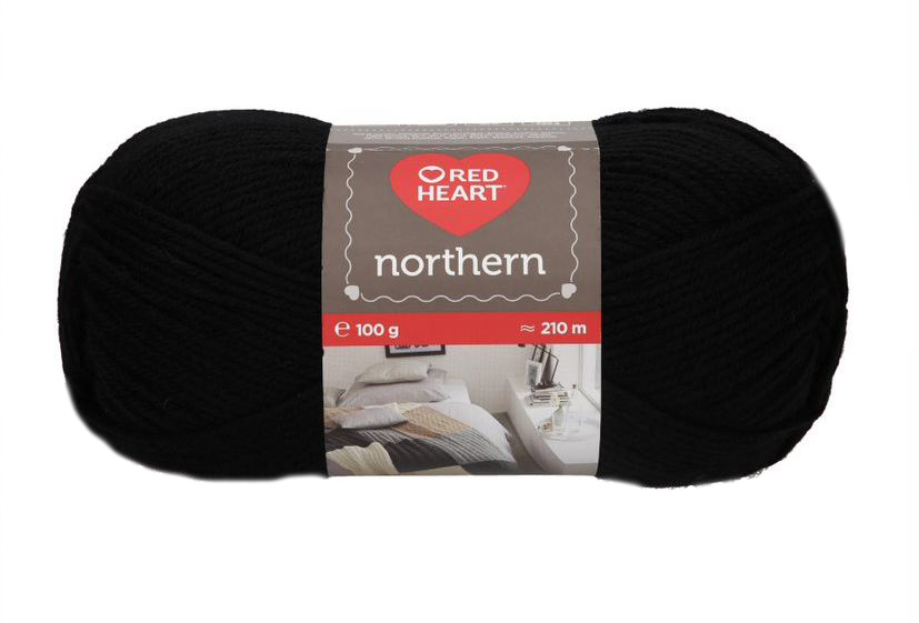 500 g 5 db Red Heart Northern 97% akril 3% viszkóz fonal. Tű 4,5. Fekete 08206.