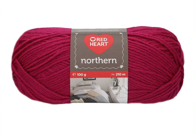 500 g 5 db Red Heart Northern 97% akril 3% viszkóz fonal. Tű 4,5 mm. Ciklámen.