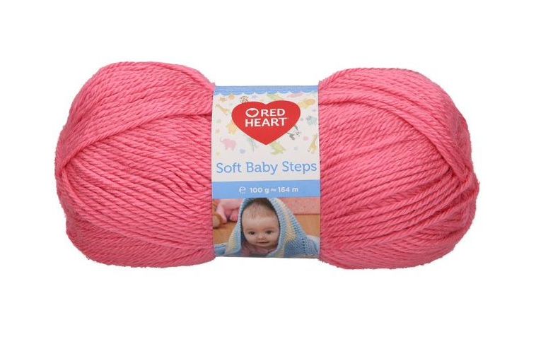 1 kg 10 db Red Heart Soft Baby Steps 100% akril babafonal. Tű 5 mm. Strawberry04