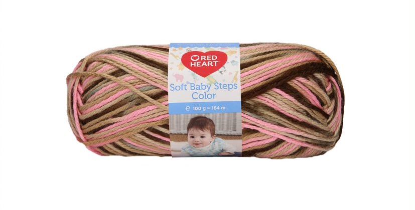 1 kg 10 db Red Heart Soft Baby Steps Color 100% akril babafonal. Tű 5 mm.