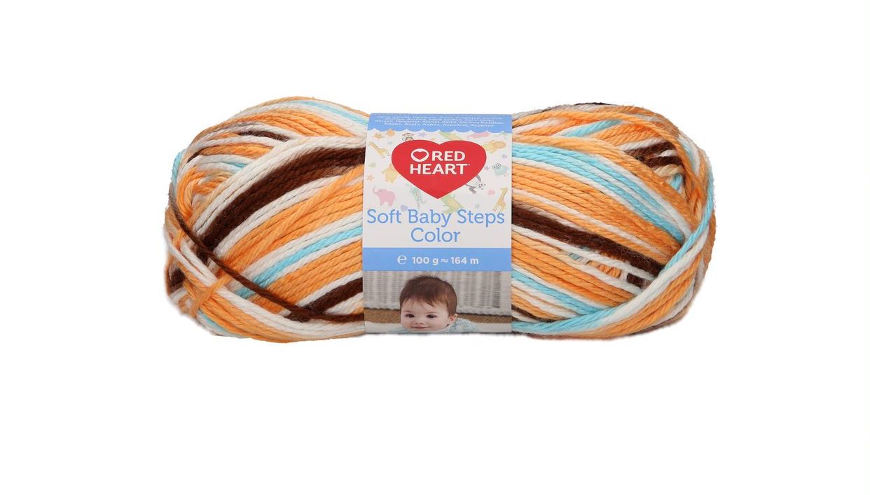 1 kg 10 db Red Heart Soft Baby Steps Color 100% akril babafonal. Tű 5 mm.