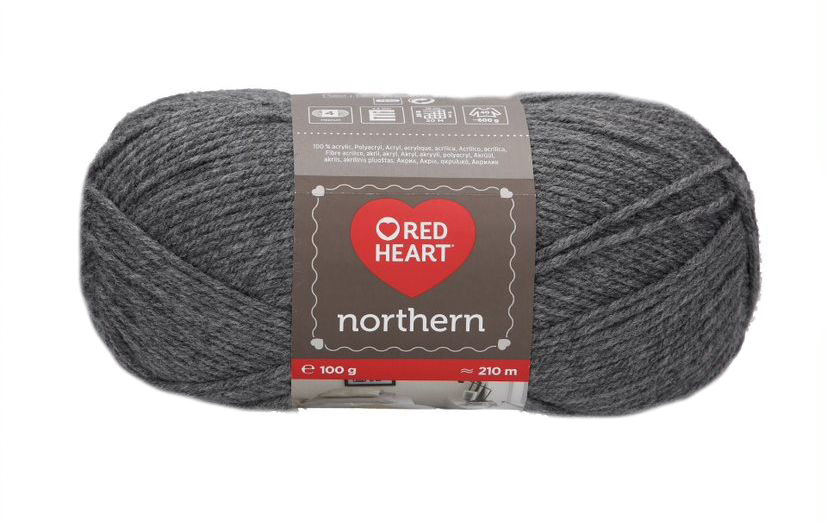 500 g 5 db Red Heart Northern akril viszkóz fonal. Tű 4,5 mm. Sötétszürke 08242.