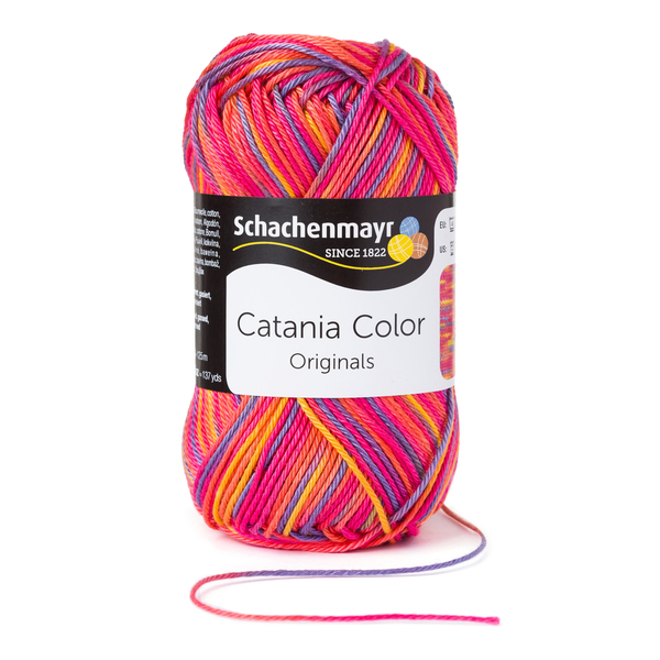 500 g Schachenmayr Catania Color 100% pamut fonal. 50 g 125 m. Tű 2,5-3,5. 00205