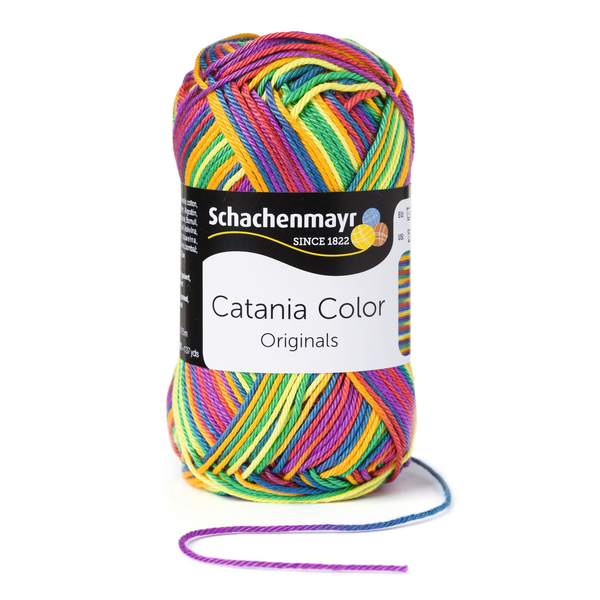 500 g Schachenmayr Catania Color 100% pamut fonal. 50 g 125 m. Tű 2,5-3,5. 00082