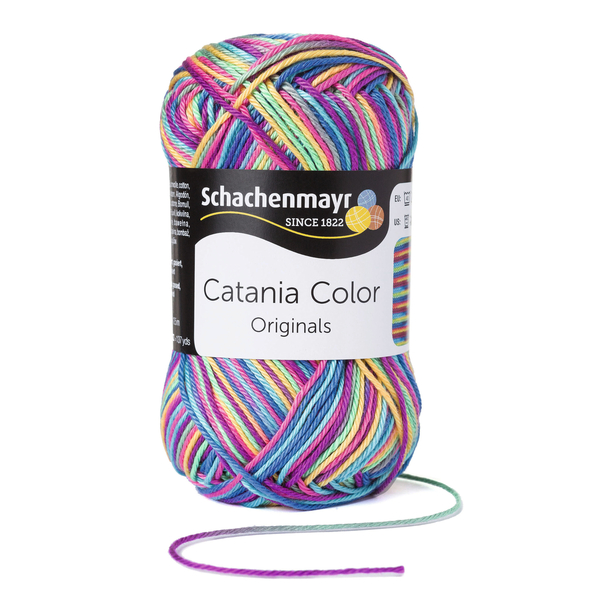 500 g Schachenmayr Catania Color 100% pamut fonal. 50 g 125 m. Tű 2,5-3,5. 00093