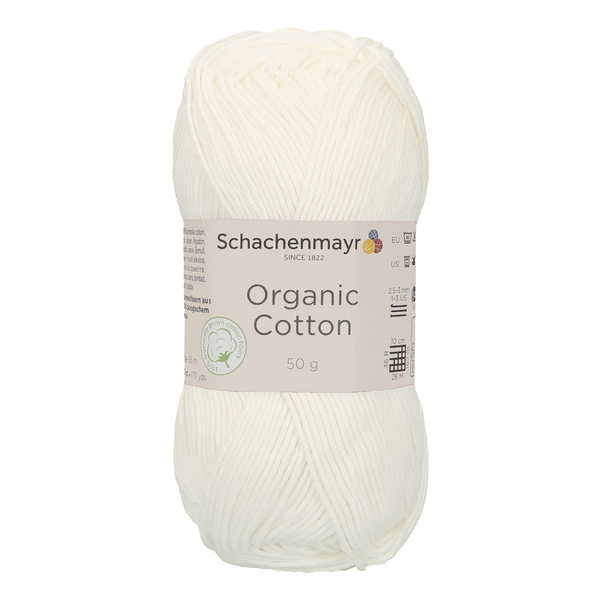 500 g Schachenmayr Organic Cotton 100% pamut fonal. 50 g 155 m.Tű 2,5-3 mm.00001