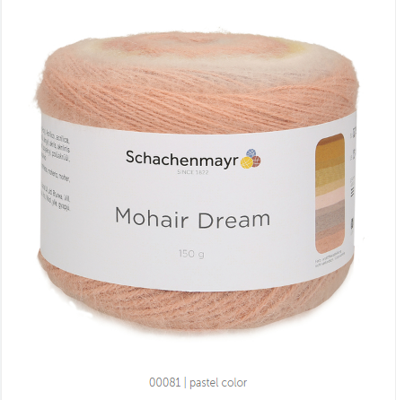 900 g 6 db Schachenmayr Mohair Dream 84% akril 8% mohair 8% gyapjú. Tű 3,5-4. 81